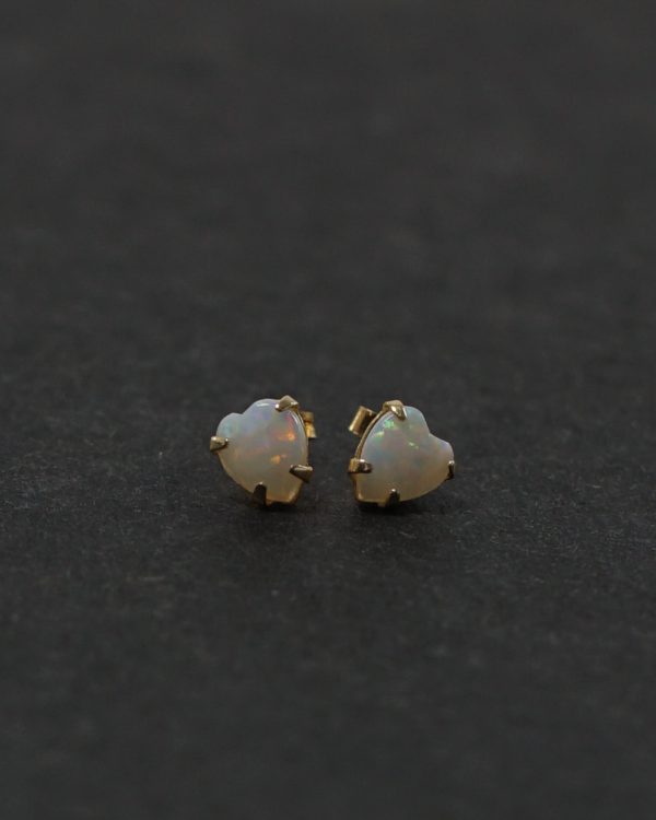 14k Gold x Opal Heart Earrings