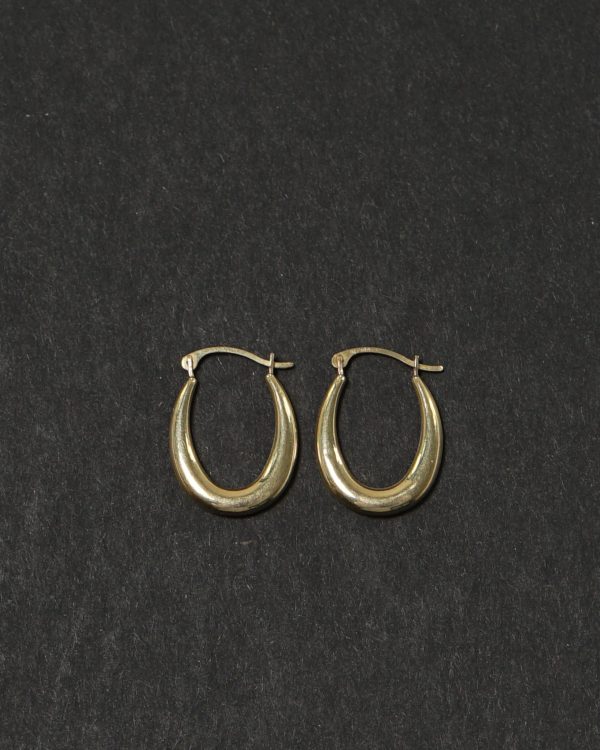 14k Gold Oval Hoop Earrings